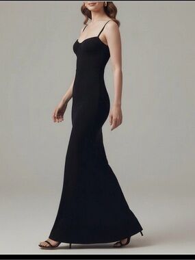 Norma Kamali NWT Sweetheart Underwire Fishtail Black Fit and Flare Gown size L